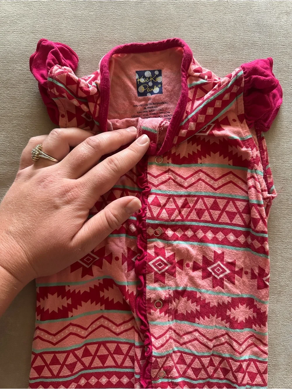 Kickee Pants Pink Aztec Print One-Piece Romper